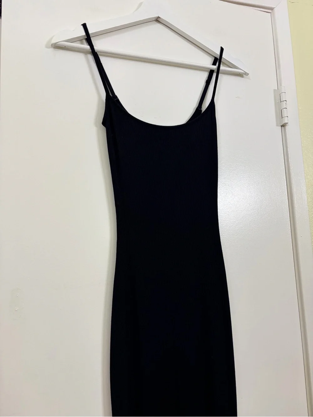 SKIMS Soft Lounge Long Slip Dress Onyx Black Ribbed Bodycon Maxi Dress S